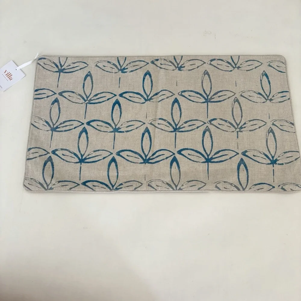 Villa Classic Home Kenzie Pillow Cover 14 x‎ 26 Parisian Blue Pottery Barn Beige